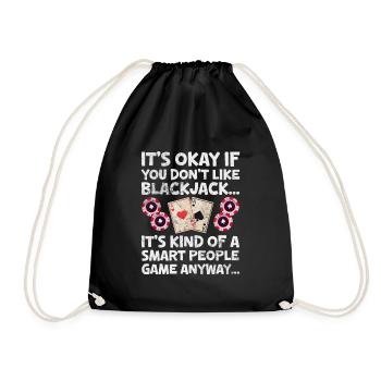 Blackjack Blackjack Card Game Casino Gift - Drawstring Bag - black - Front