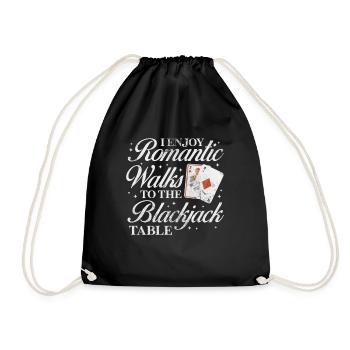 Blackjack Blackjack Card Game Casino Gift - Drawstring Bag - black - Front