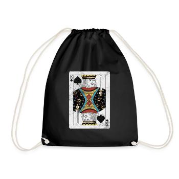 Bridge Card Game Casino Card Game Gift - Drawstring Bag - black - Front