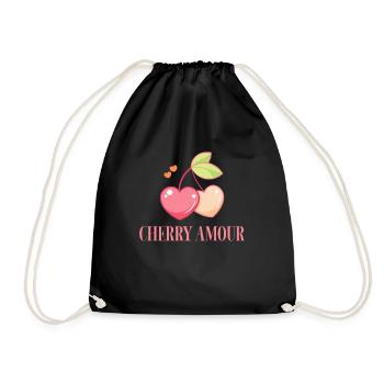 Cherry Cherry Tree Cherry Blossom Fruit Gift - Drawstring Bag - black - Front