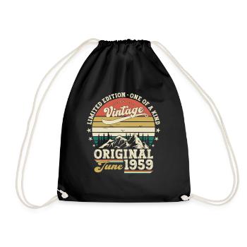 Original Juin 1959 Millésime 1959 Anniversaire 1959 - Sac de sport léger - noir - Devant