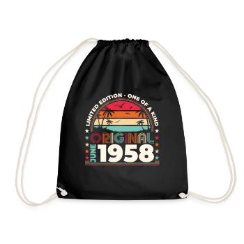 Original Juin 1958 Millésime 1958 Anniversaire 1958 - Sac de sport léger - noir - Devant