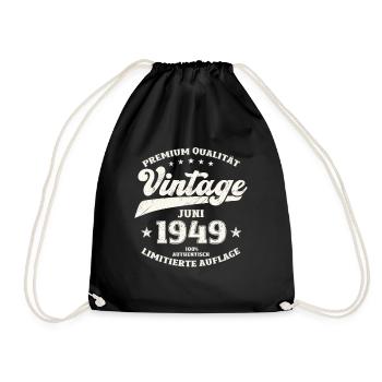 Legende Juni 1949 Jahrgang 1949 Geburtstag 1949 - Turnbeutel - Schwarz - Vorne