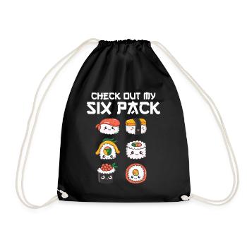 Sushi Food Japan Nigiri Gift - Drawstring Bag - black - Front
