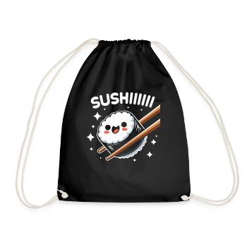 Sushi Food Japan Nigiri Gift - Drawstring Bag - black - Front