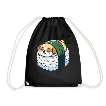 Sushi Food Japan Nigiri Gift - Drawstring Bag - black - Front