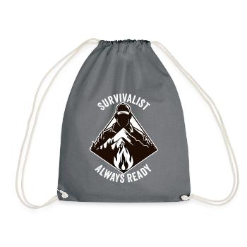 Survivaliste en plein air Bushcrafting toujours prêt - Sac de sport léger - gris - Devant