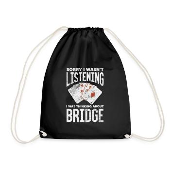 Bridge Card Game Casino Card Game Gift - Drawstring Bag - black - Front