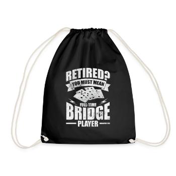 Bridge Card Game Casino Card Game Gift - Drawstring Bag - black - Front