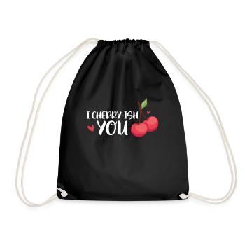 Cherry Cherry Tree Cherry Blossom Fruit Gift - Drawstring Bag - black - Front