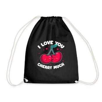 Cherry Cherry Tree Cherry Blossom Fruit Gift - Drawstring Bag - black - Front