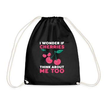 Cherry Cherry Tree Cherry Blossom Fruit Gift - Drawstring Bag - black - Front
