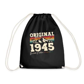 Original 1945 Vintage 1945 Birthday 1945 - Drawstring Bag - black - Front
