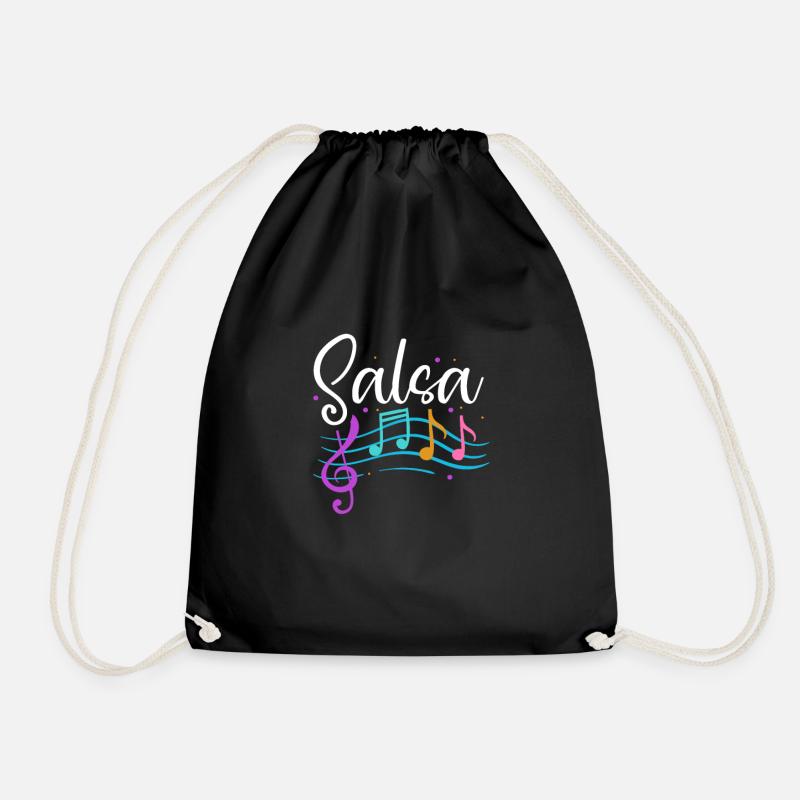 Salsa Dancing Cuba Dance Latino Dance Class Gift - Drawstring Bag - black