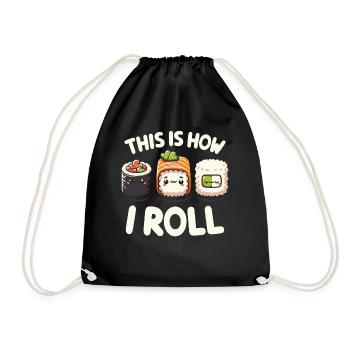 Sushi Food Japan Nigiri Gift - Drawstring Bag - black - Front