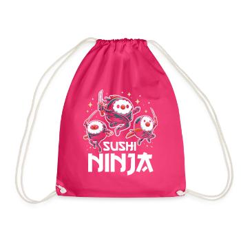 Sushi Essen Japan Nigiri Geschenk - Turnbeutel - Fuchsia - Vorne