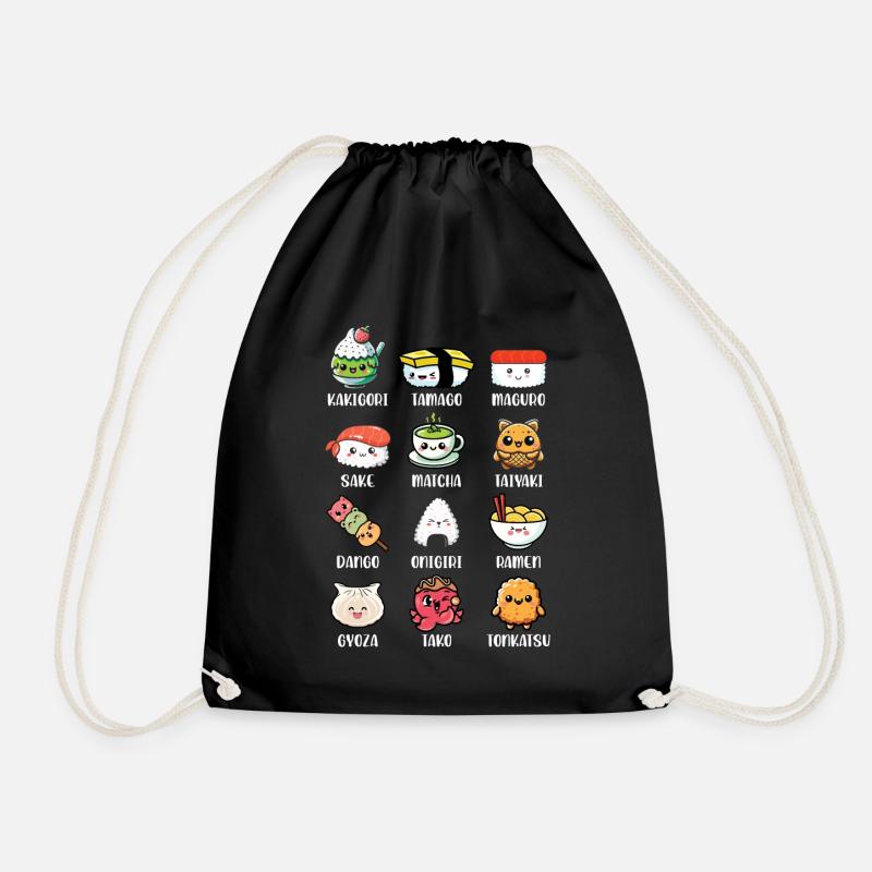Sushi Essen Japan Nigiri Geschenk - Turnbeutel - Schwarz