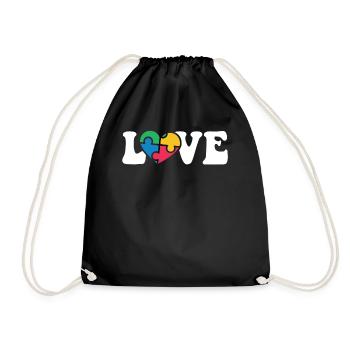 Autism Awareness Day Autistic Gift - Drawstring Bag - black - Front