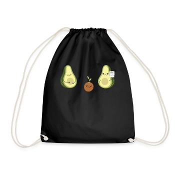 Avocado Guacamole Vegan Gift - Drawstring Bag - black - Front