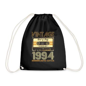 30. Geburtstag Kassette Juli 1994 Jahrgang 1994 - Turnbeutel - Schwarz - Vorne