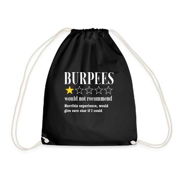 Burpees Fitness Cadeau de musculation Burpee - Sac de sport léger - noir - Devant