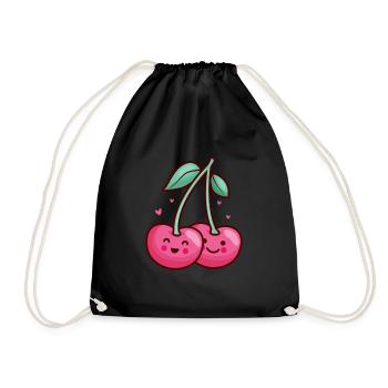 Cherry Cherry Tree Cherry Blossom Fruit Gift - Drawstring Bag - black - Front