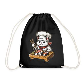 Sushi Food Japan Nigiri Gift - Drawstring Bag - black - Front