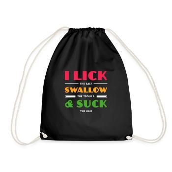 Tequila Sunrise Booze Party Mexico Gift - Drawstring Bag - black - Front