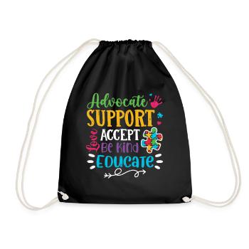 Autism - Drawstring Bag - black - Front