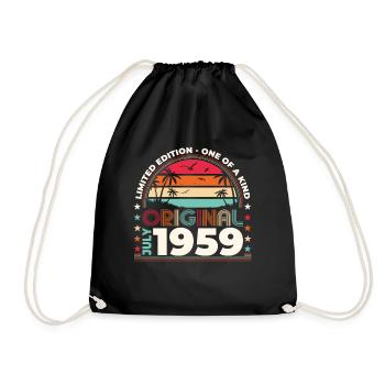 65. Geburtstag, Jahrgang 1959 ORIGINAL 1959 - Turnbeutel - Schwarz - Vorne