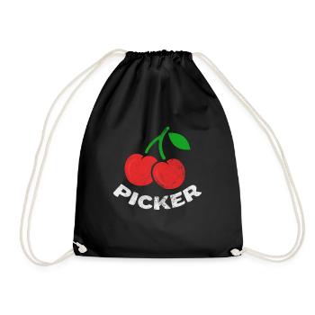 Cherry - Drawstring Bag - black - Front