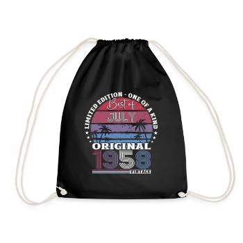 Original 1958 Vintage 1958 Birthday 1958 - Drawstring Bag - black - Front