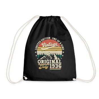 88e anniversaire Original juillet 1936 Né en 1936 - Sac de sport léger - noir - Devant
