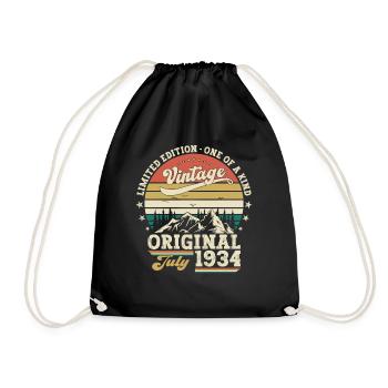 90th Birthday Original July 1934 Born 1934 - Drawstring Bag - black - Front