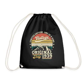 85th Birthday Original July 1939 Born 1939 - Drawstring Bag - black - Front