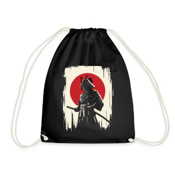 Samurai Ronin Sword Fighting Warrior Gift - Drawstring Bag - black - Front