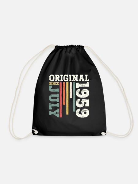 65th Birthday Original July 1959 Born 1959 - Drawstring Bag - black