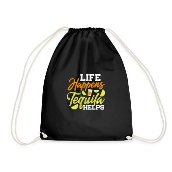 Tequila Sunrise Booze Party Mexico Gift - Drawstring Bag - black - Front