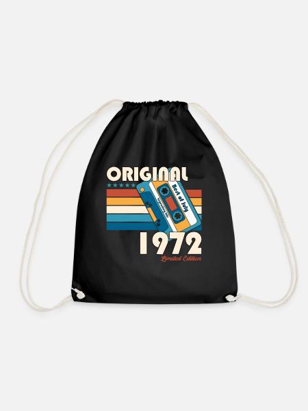 52. Geburtstag Kassette Juli 1972 Jahrgang 1972 - Turnbeutel - Schwarz