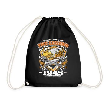80th Birthday Original Vintage 1945 Artisan - Drawstring Bag - black - Front