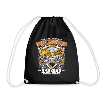 85th Birthday Original Vintage 1940's Artisan - Drawstring Bag - black - Front