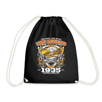 90th Birthday Original Vintage 1935 Craftsman - Drawstring Bag - black - Front