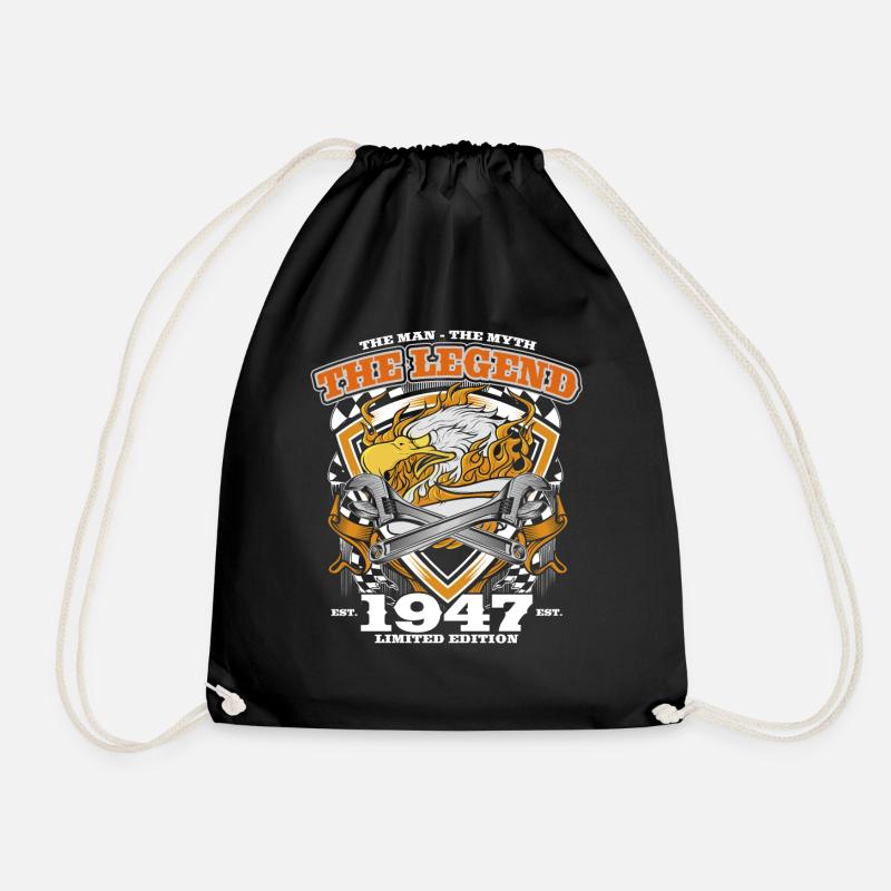 77. Geburtstag Original Jahrgang 1947 Handwerker - Turnbeutel - Schwarz
