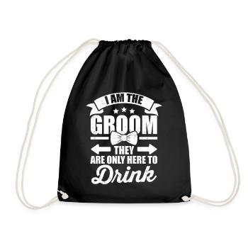 Bachelor bachelor party - Drawstring Bag - black - Front