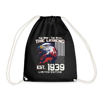 85ème Anniversaire Année de Construction 1939 Millésime 1939 Légende - Sac de sport léger - noir - Devant
