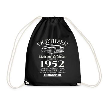 Oldtimer 1952 Jahrgang 1952 72. Geburtstag 1952 - Turnbeutel - Schwarz - Vorne