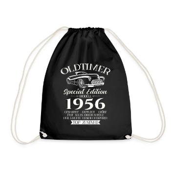 Oldtimer 1956 Jahrgang 1956 68. Geburtstag 1956 - Turnbeutel - Schwarz - Vorne
