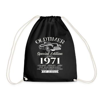 Oldtimer 1971 Jahrgang 1971 53. Geburtstag 1971 - Turnbeutel - Schwarz - Vorne