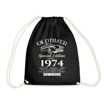 50ème Anniversaire Voiture Classique 1974 Millésime 1974 - Sac de sport léger - noir - Devant