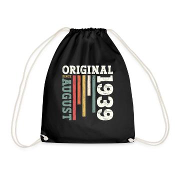 85th Birthday Original August 1939 Born 1939 - Drawstring Bag - black - Front